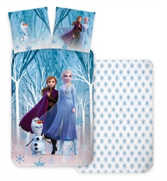 Frost Junior sengetøj - 100x140 cm - Anna, Elsa og Olaf - 100% bomuld